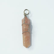 Double Pointed Metal Wired Pendants - Love Rocks